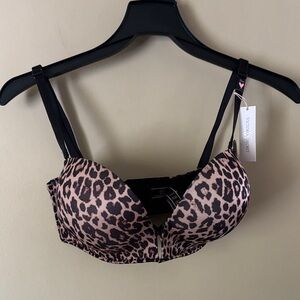 Victoria's Secret Bombshell Animal Print Bra - Black and Brown 32DD NWT